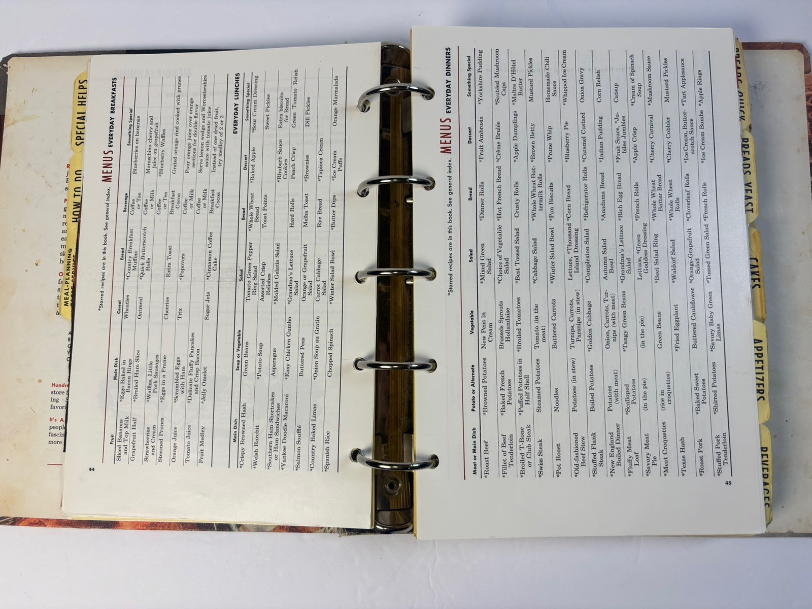Betty Crocker’s Picture 5-Ring BINDER Cook Book Revised & Enlarged 1956 USA