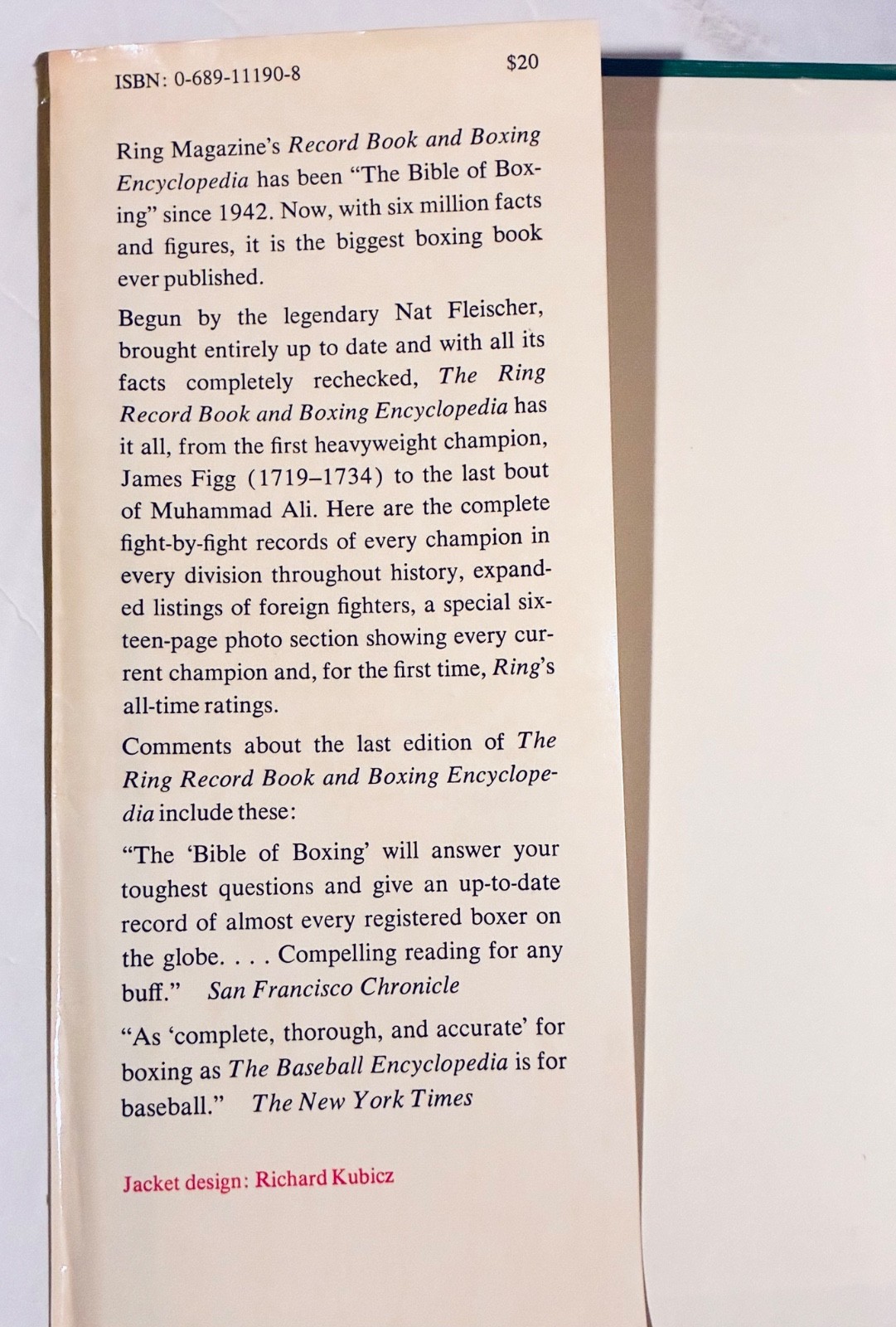 The RING Record Book and Boxing Encyclopedia 1981 hardcover w dj
