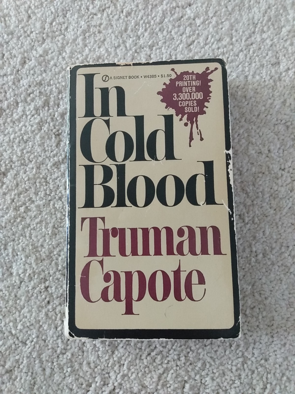 In Cold Blood by Truman Capote 1965 Signet Paperback True Crime Vintage Book