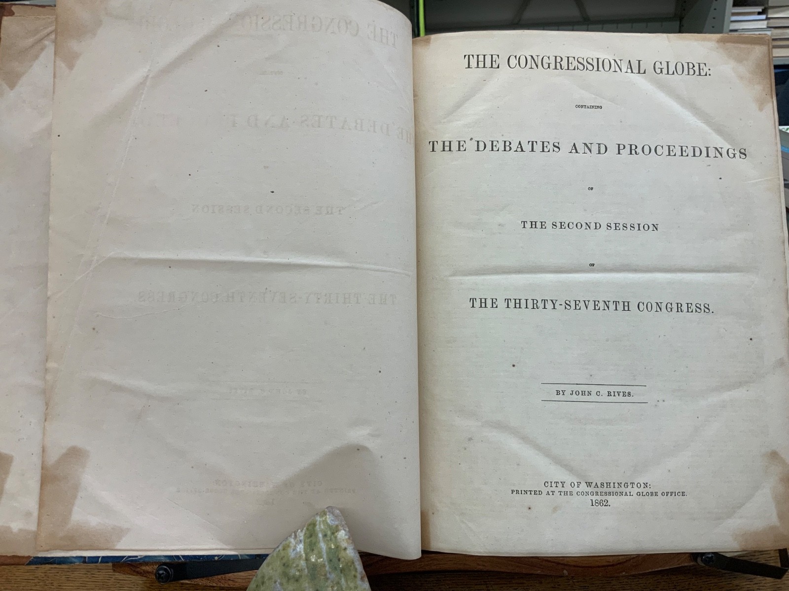 1862 Congressional Globe 37th Congress 2nd Session Morrill Introduction Bill 108
