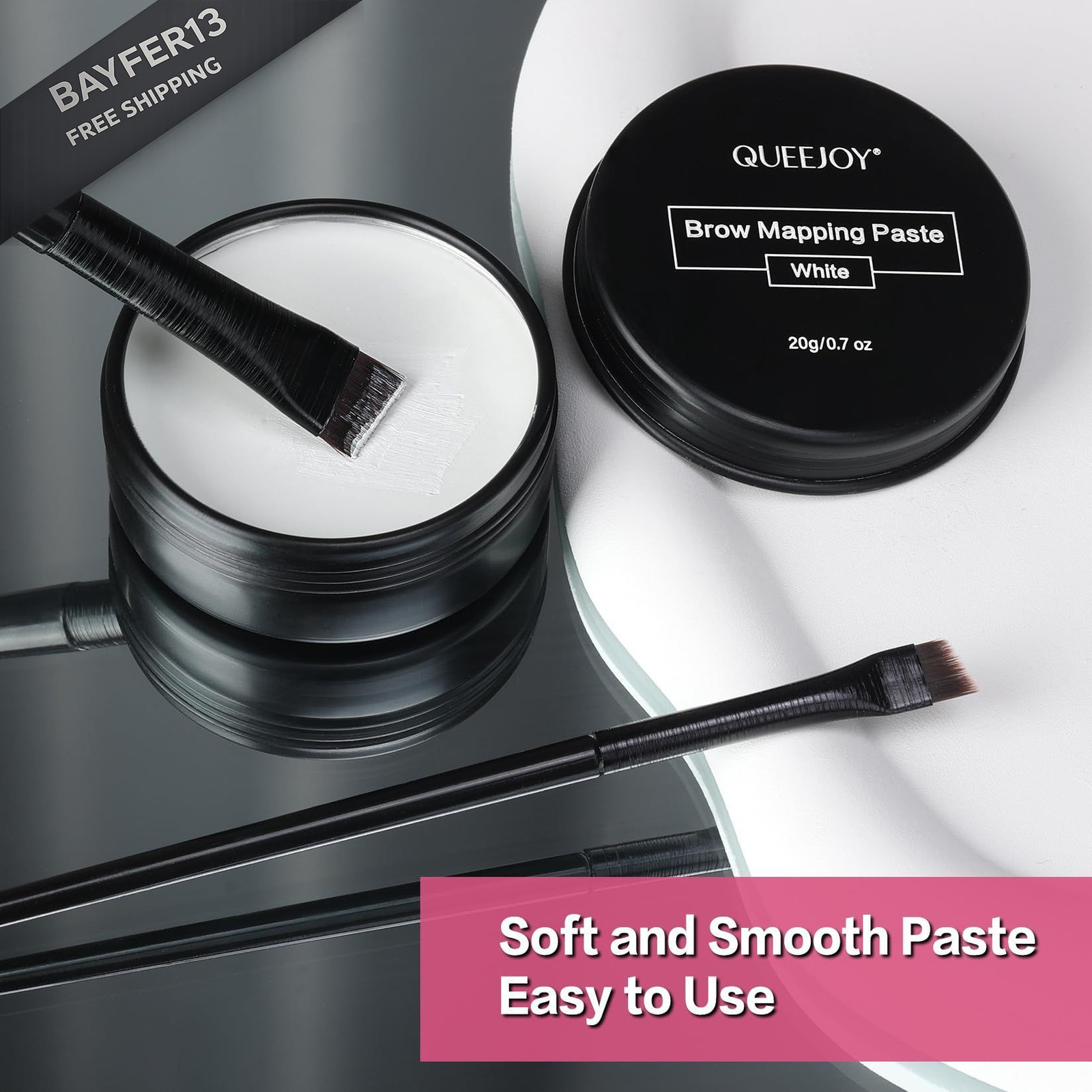 QUEEJOY 20g White Brow Mapping Paste 0.23 Fl Oz (Pack of 3),