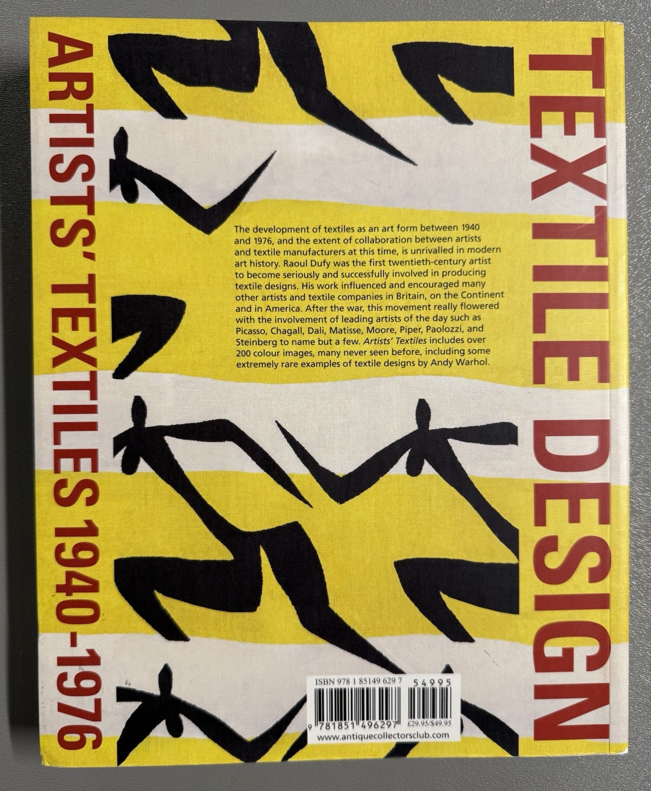 TEXTILE DESIGN ARTISTS’ TEXTILES 1940-1976 by Rayner, Chamberlain (2012,SC) GOOD