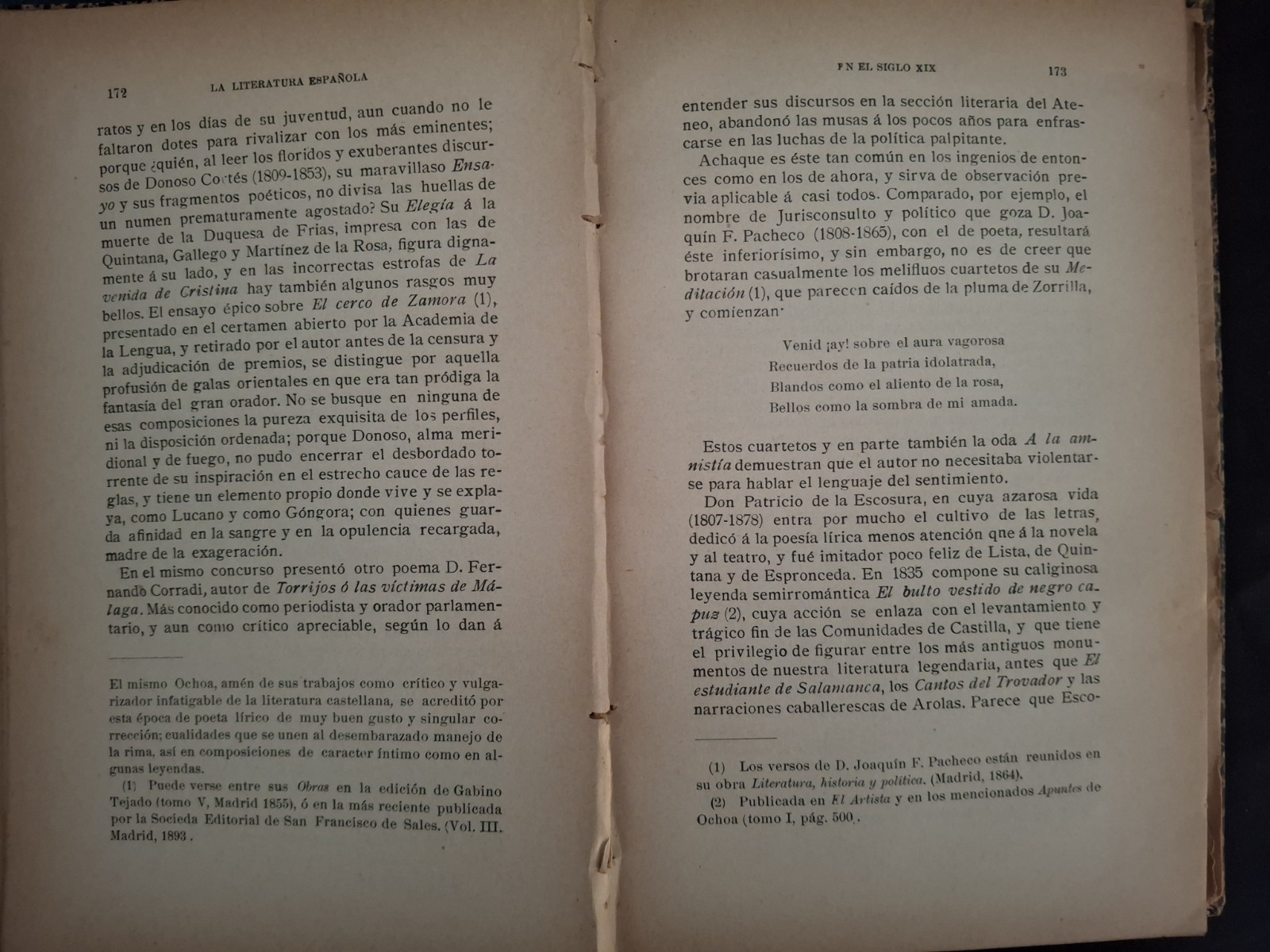 Francisco Blanco García La Literatura Española en el Siglo XIX 1909 Hardcover 3…