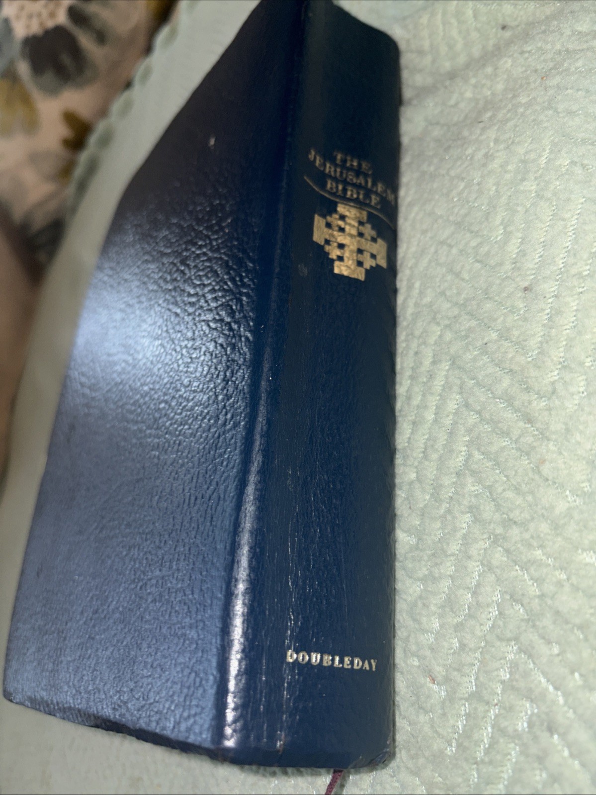 The Jerusalem Bible 1966 Doubleday Blue Faux Leather
