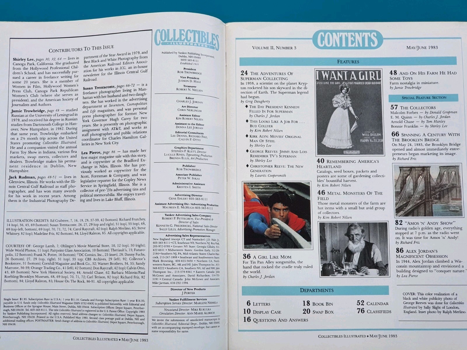 Collectibles Illustrated 1983 Superman George Reeves Christopher Reeve Amos Andy