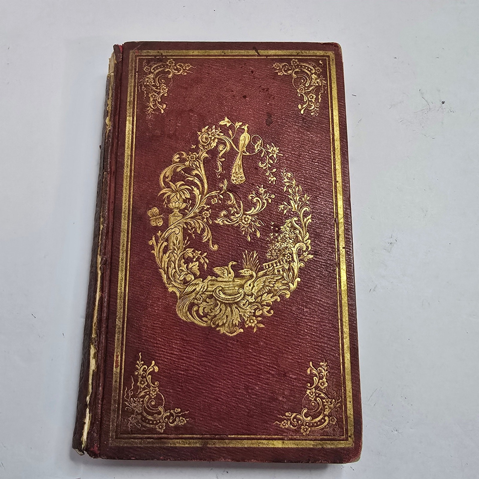 1850s Religious Keepsake Holiday Presents Victorian Gold Gilt Antique Book