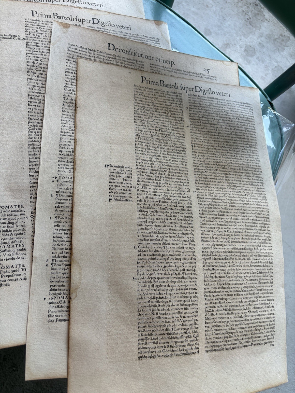 Antique Original 16th Century 1500’s Large 16.5×11 Inch Italian Book Pages 8