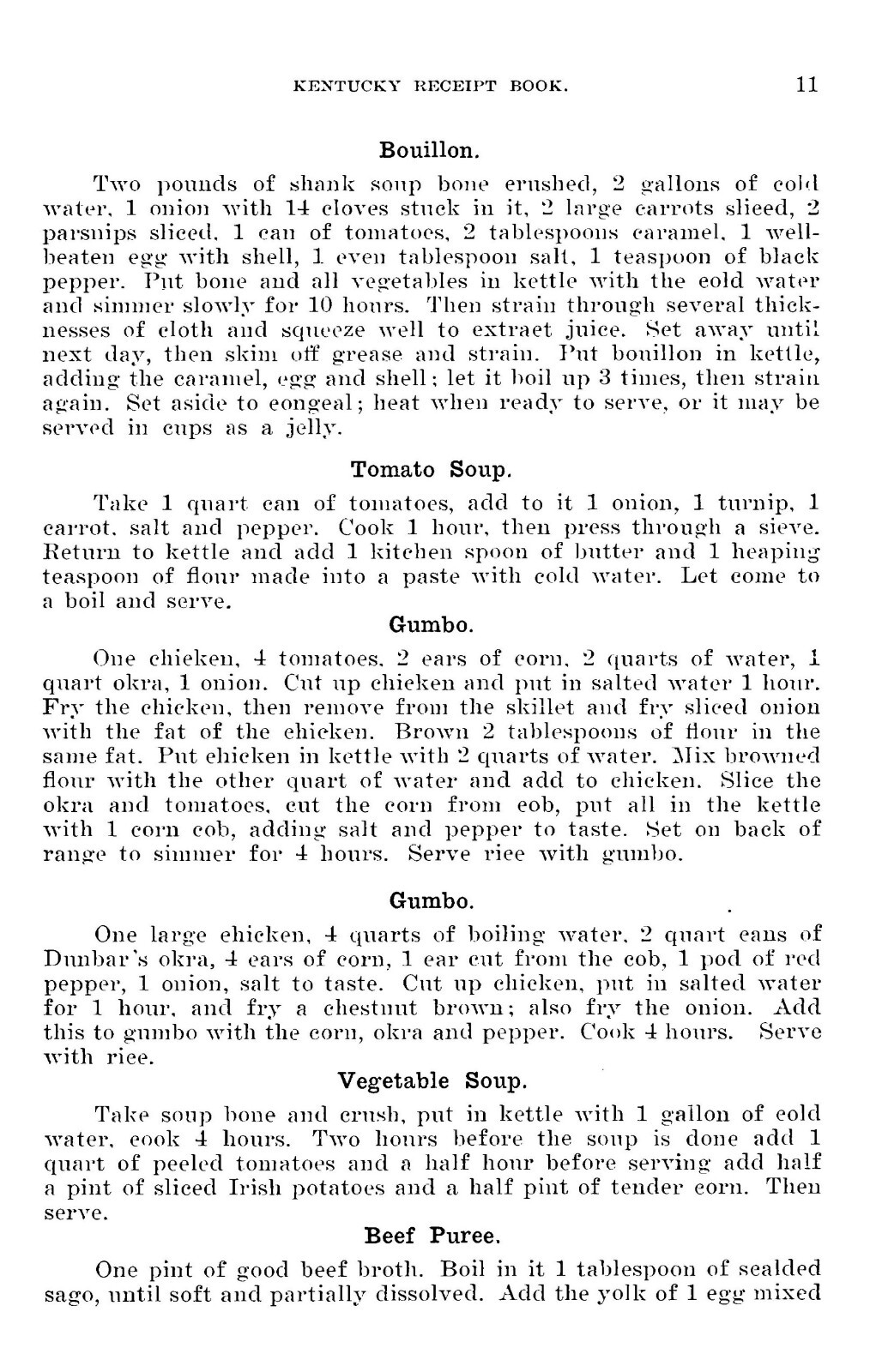 1903 Kentucky Receipt Cook Book 364 Pages