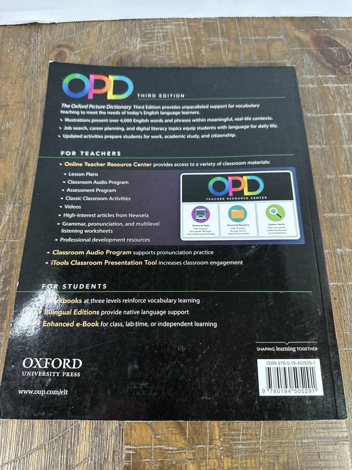 Oxford Picture Dictionary Third Edition: Monolingual Dictionary Paperback