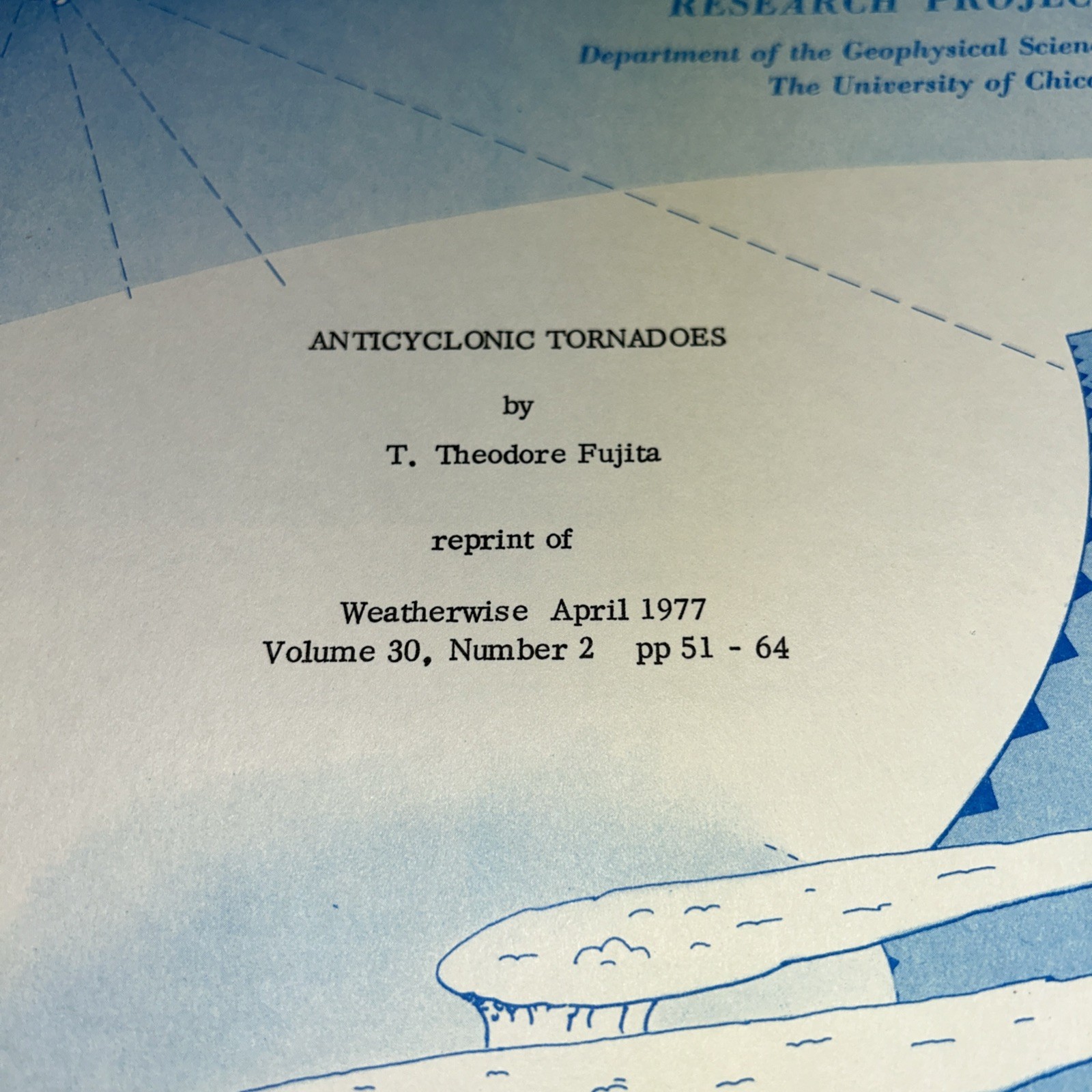 1977 ANTICYCLONIC TORNADOES by T. THEODORE FUJITA from Weatherwise Magazine