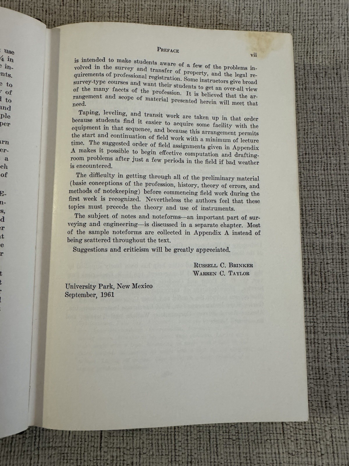 Elementary Surveying 4th Ed 1963 Brinker Taylor Civil Engineering HC Textbook