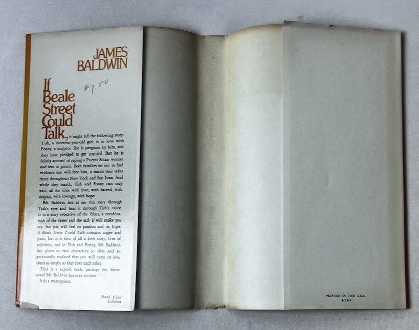 If Beale Street Could Talk by James Baldwin BCE 1974 Dial Press HC DJ