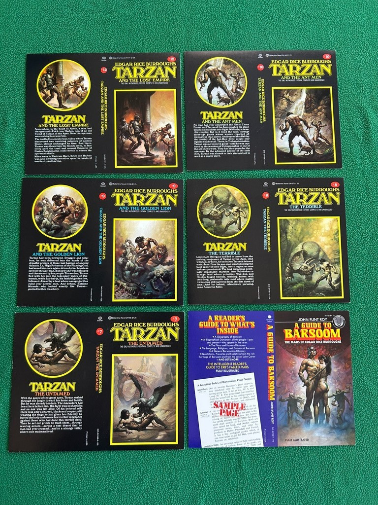 TARZAN Edgar Rice Burroughs 1970s Ballantine Paperback Cover Proofs Lot of 6