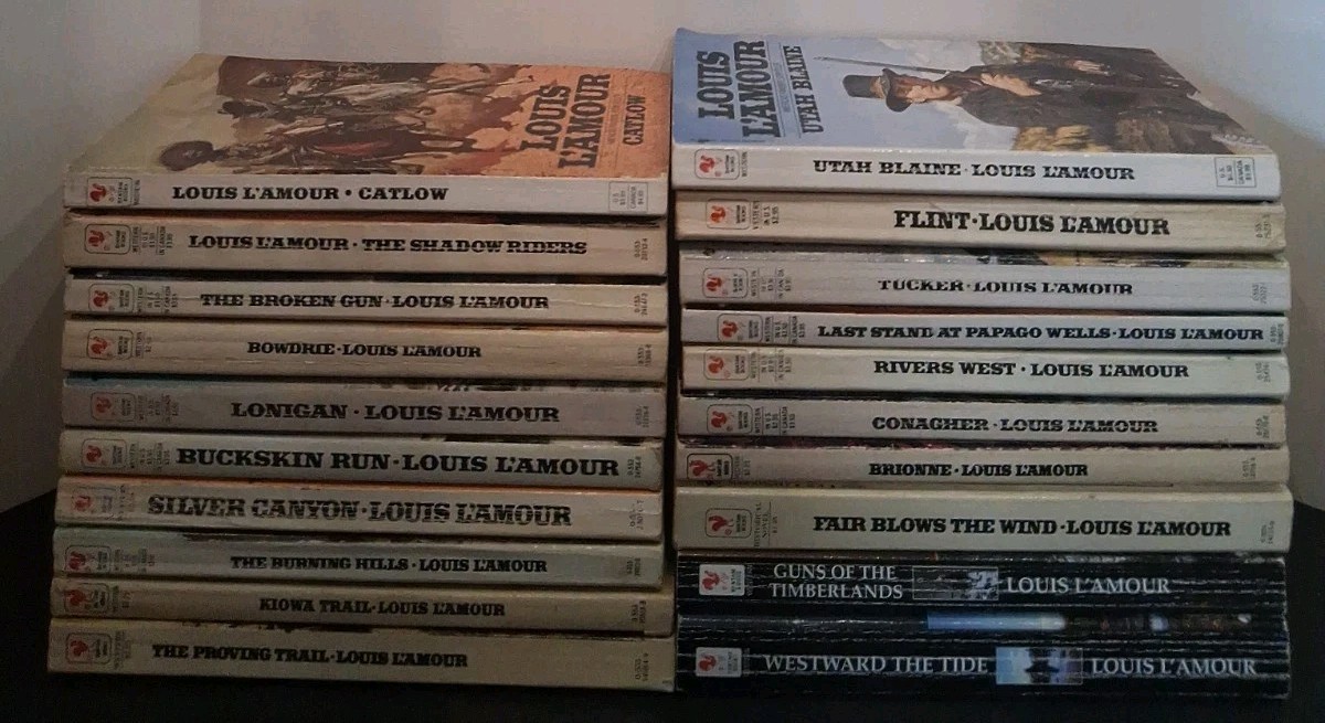 Vintage Louis L’Amour Paperback Book Lot of 20 Western Novel Collection Bantam G