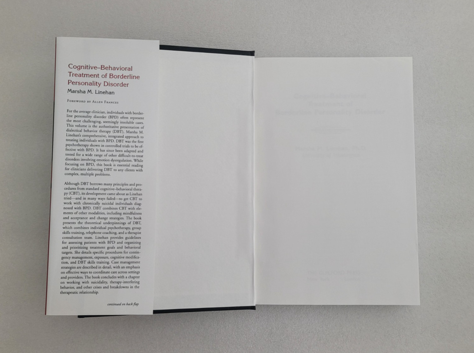 Cognitive-Behavioral Treatment of Borderline Personality D by Marsha M. Linehan
