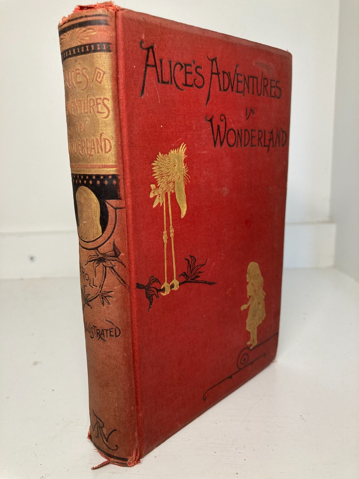 1890 Alice’s Adventures in Wonderland Worthington Red Cloth Tenniel Gilt Rare