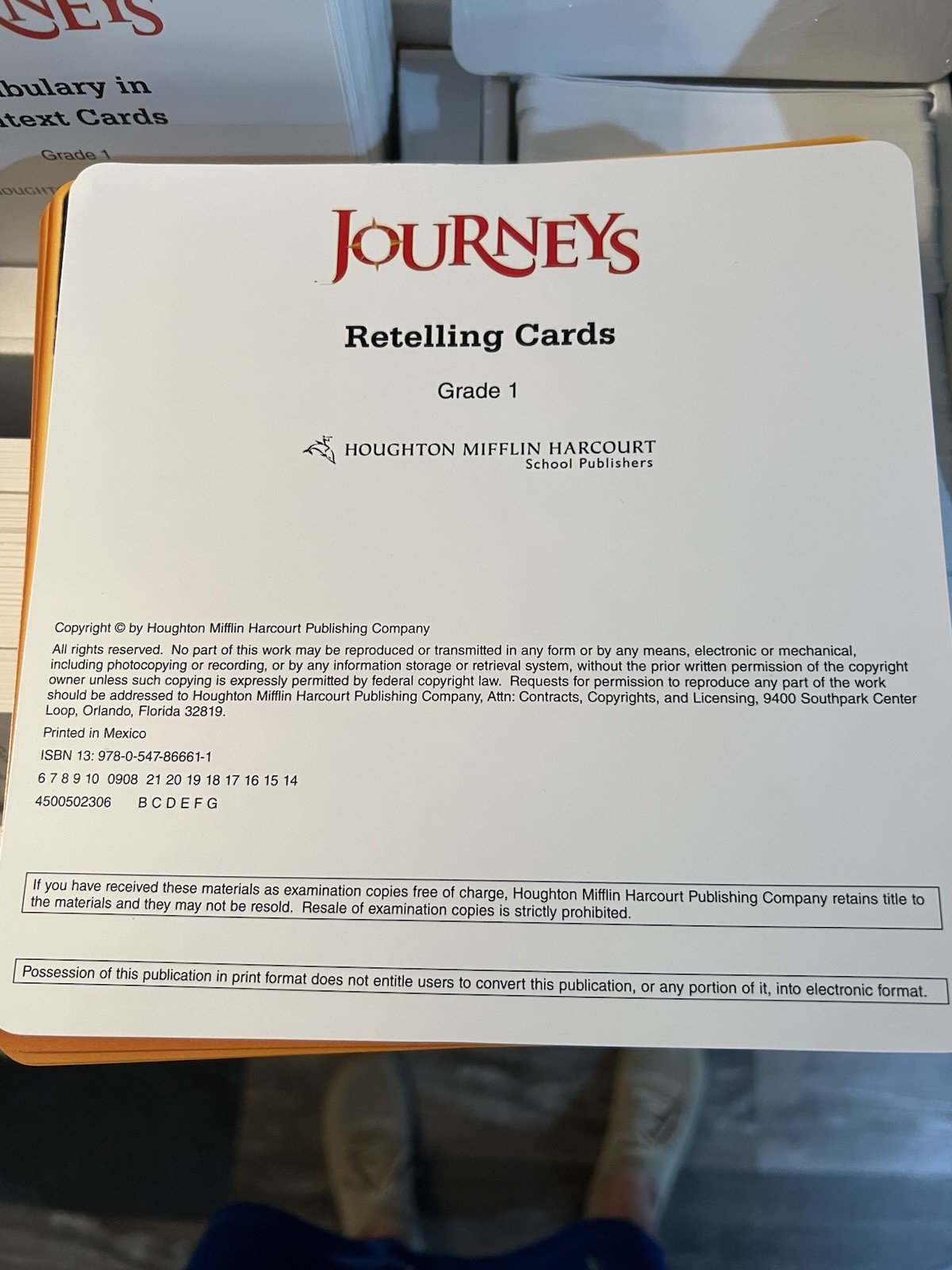 Journeys Grade 1 Instructional Cards Kit Complete HMH Common Core