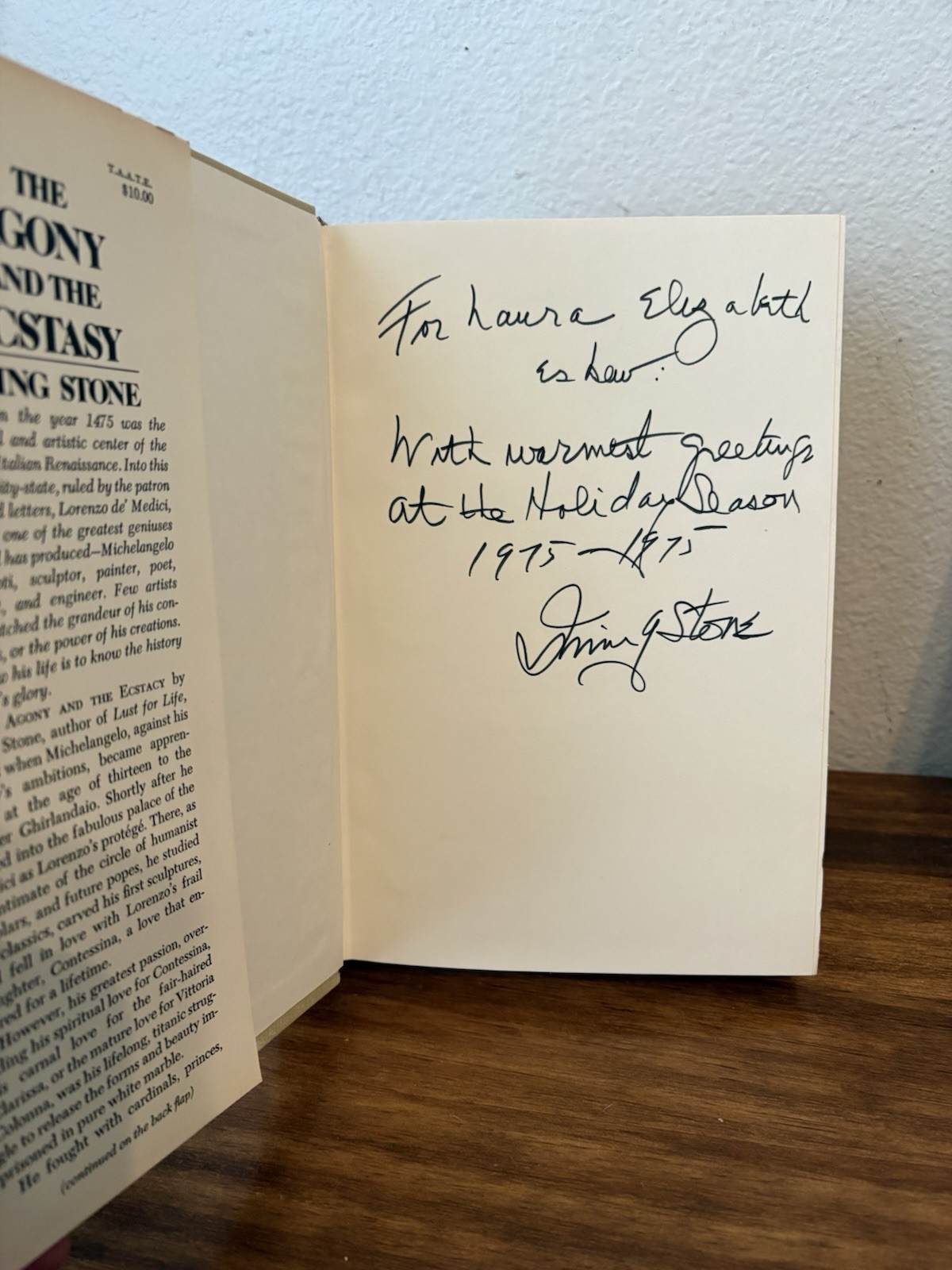 THE AGONY AND THE ECSTASY by Irving Stone, Signed Hardcover w Dust Jacket
