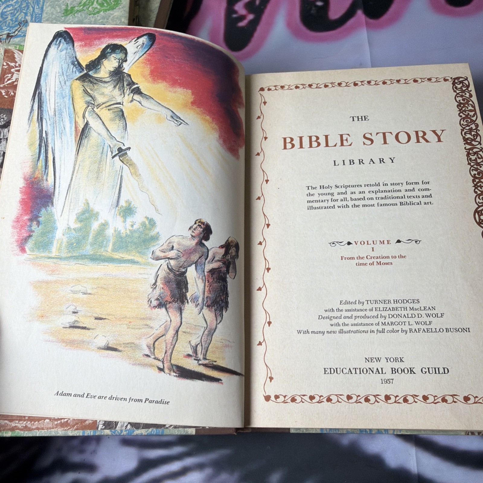 Vintage The Bible Story Library 4 Vol Set 1957 Turner Hodges Illustrated Busoni