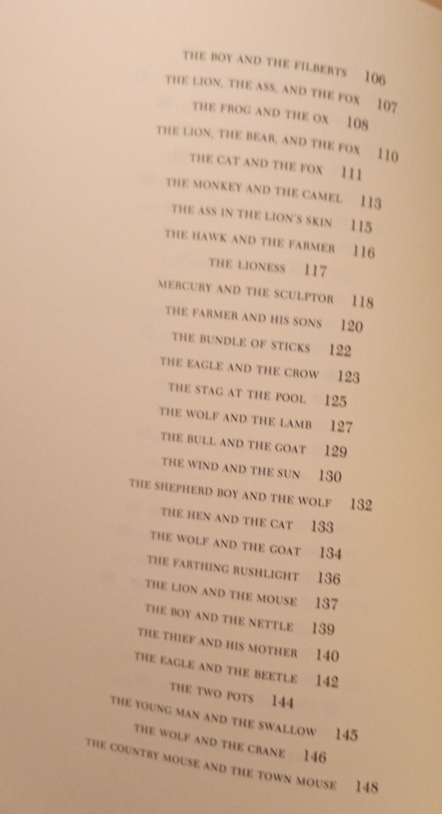 Aesop’s Fables. Book. VGT 2000. 234 Pages. Index