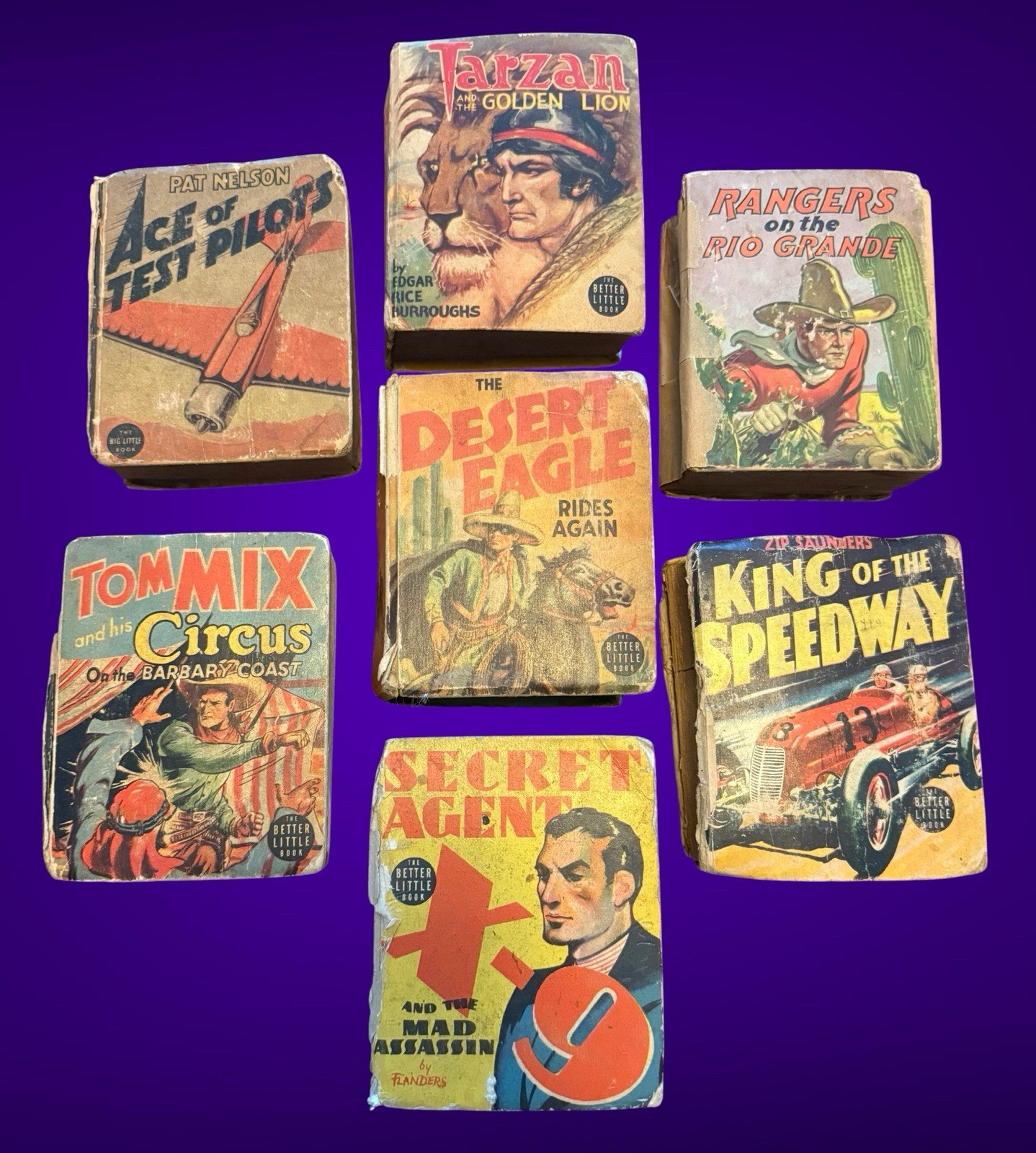 MIXED Lot Of 7 vintage 1930’s-1940’s WHITMAN Big Little Books (as-is)