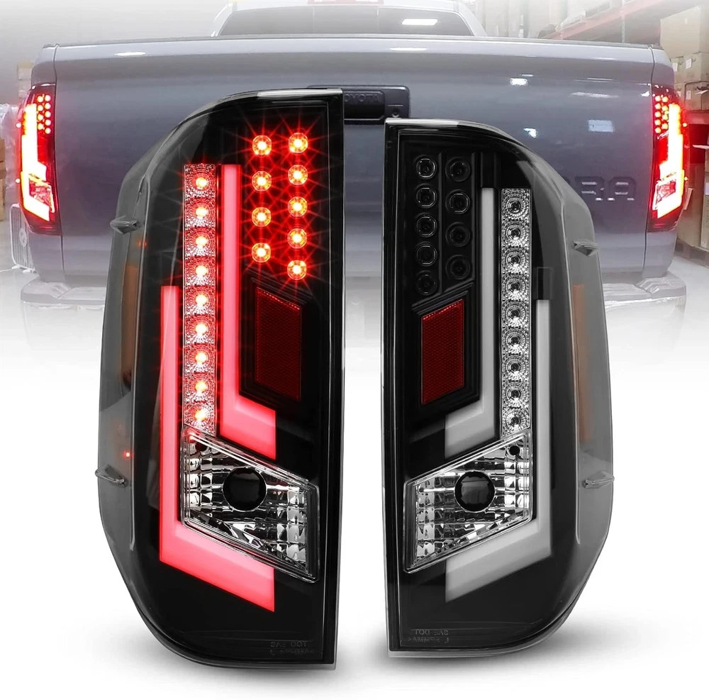 LED Tail Lights Fit for 2014-2020 Toyota Tundra Tail Lamps with Glossy Black Hou