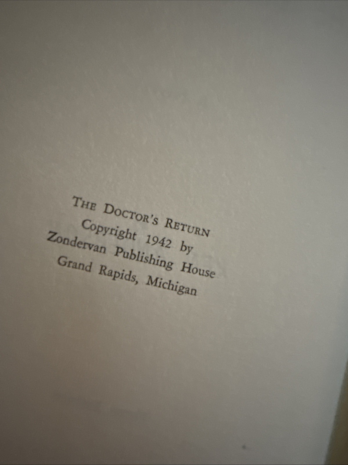 The Doctor’s Return by Ken Anderson Book