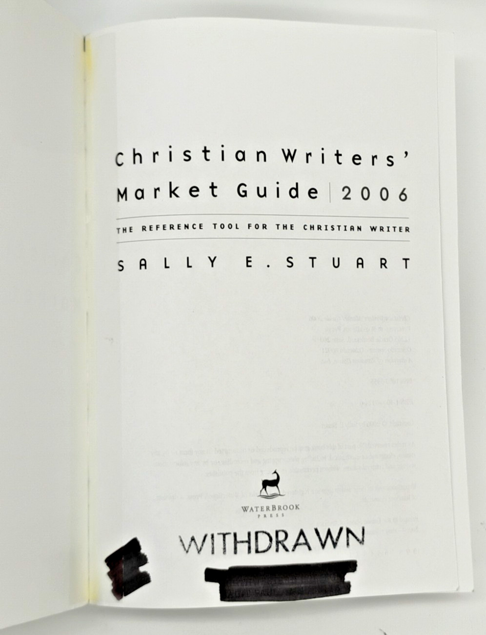 Christian Writers Market Guide 2006 Paperback Ex-Library Book