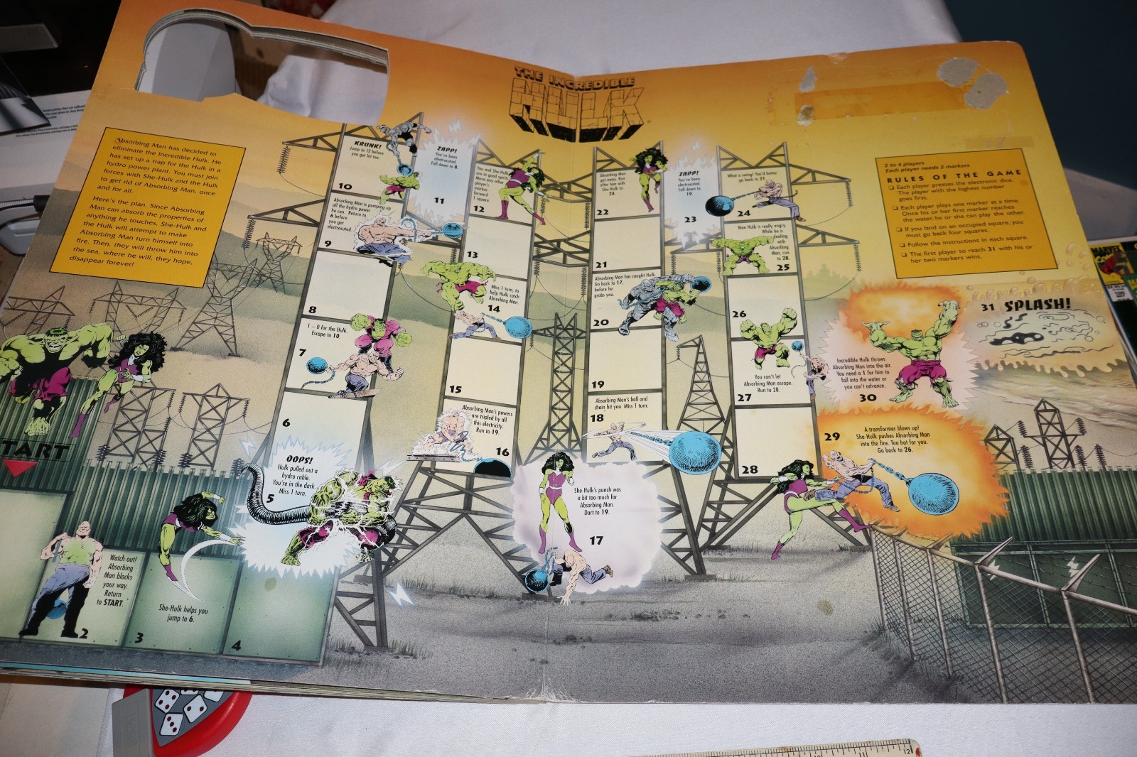 Marvel Comics Super Heroes Giant Game Board Book 1994 Tormont TESTED WORKS RARE