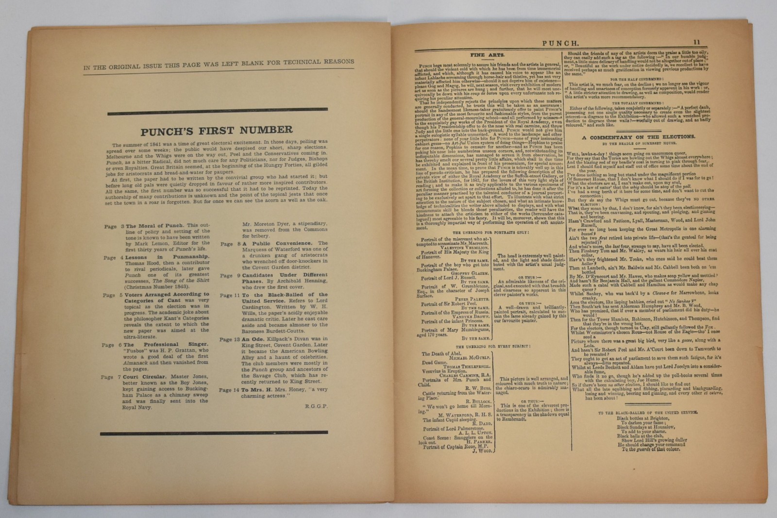 Reprint of the 1st Edition of Punch The London Charivari, published July 17 1841