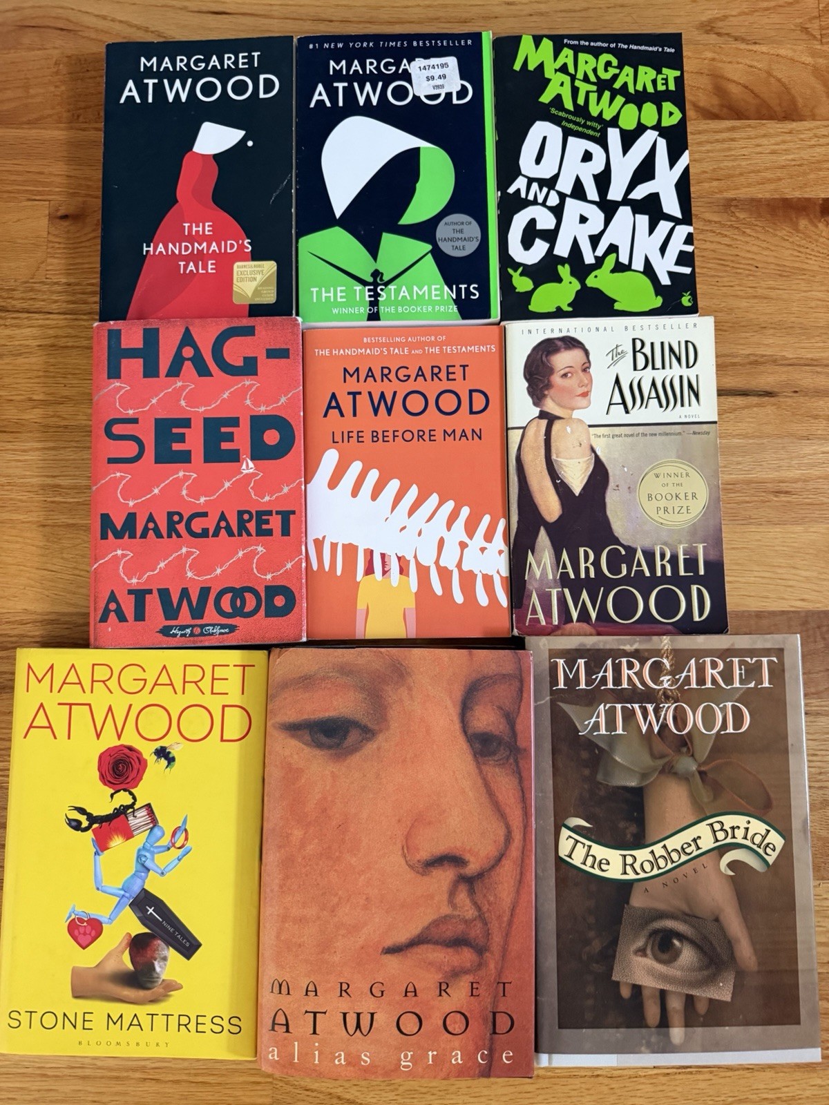 Lot 9 Margaret Atwood: Handmaid Testaments Blind Stone Hag Life Oryx Bride Alias