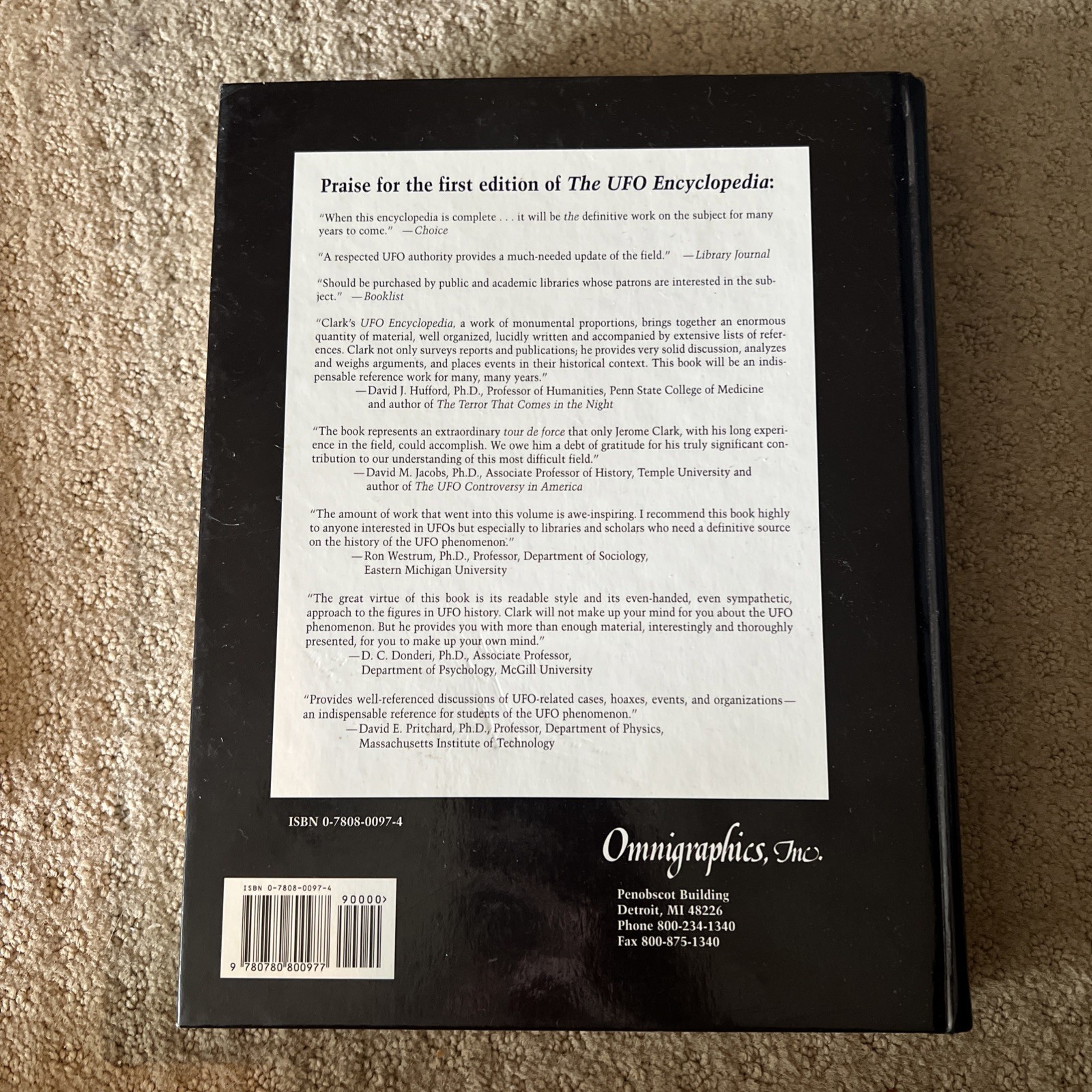 The UFO Encyclopedia : The Phenomenon from the Beginning (Volume 2 Only) HB