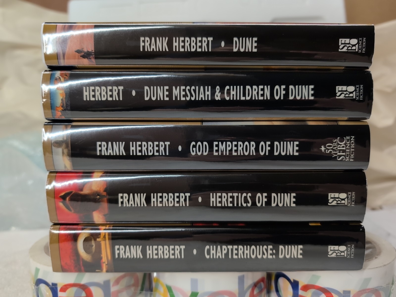 5 Vols!! DUNE COMPLETE SERIES by Frank Herbert + Custom Mylar ~ DUNE in 5 Vols!!