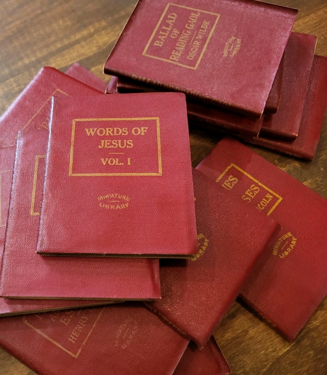 Lot of 66 Vintage 1920s Little Leather Library Miniature Red Books Collection