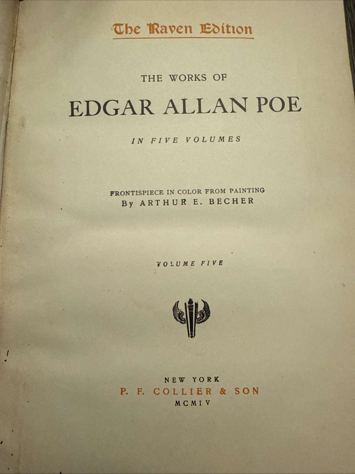 Edgar Allan Poe Raven Edition 1903 In 5 Volumes COMPLETE SET