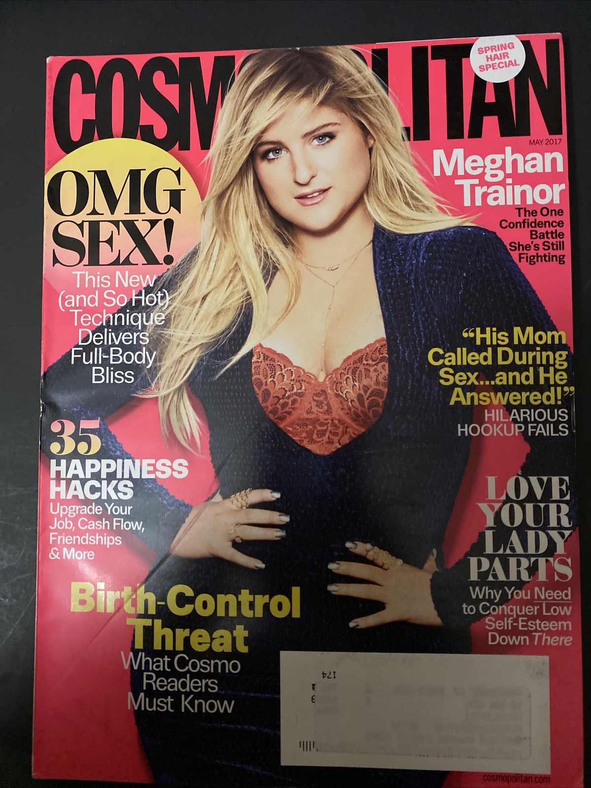 2017 MAY COSMOPOLITAN MAGAZINE – MEGHAN TRAINOR – FRONT COVER – 228 PAGES