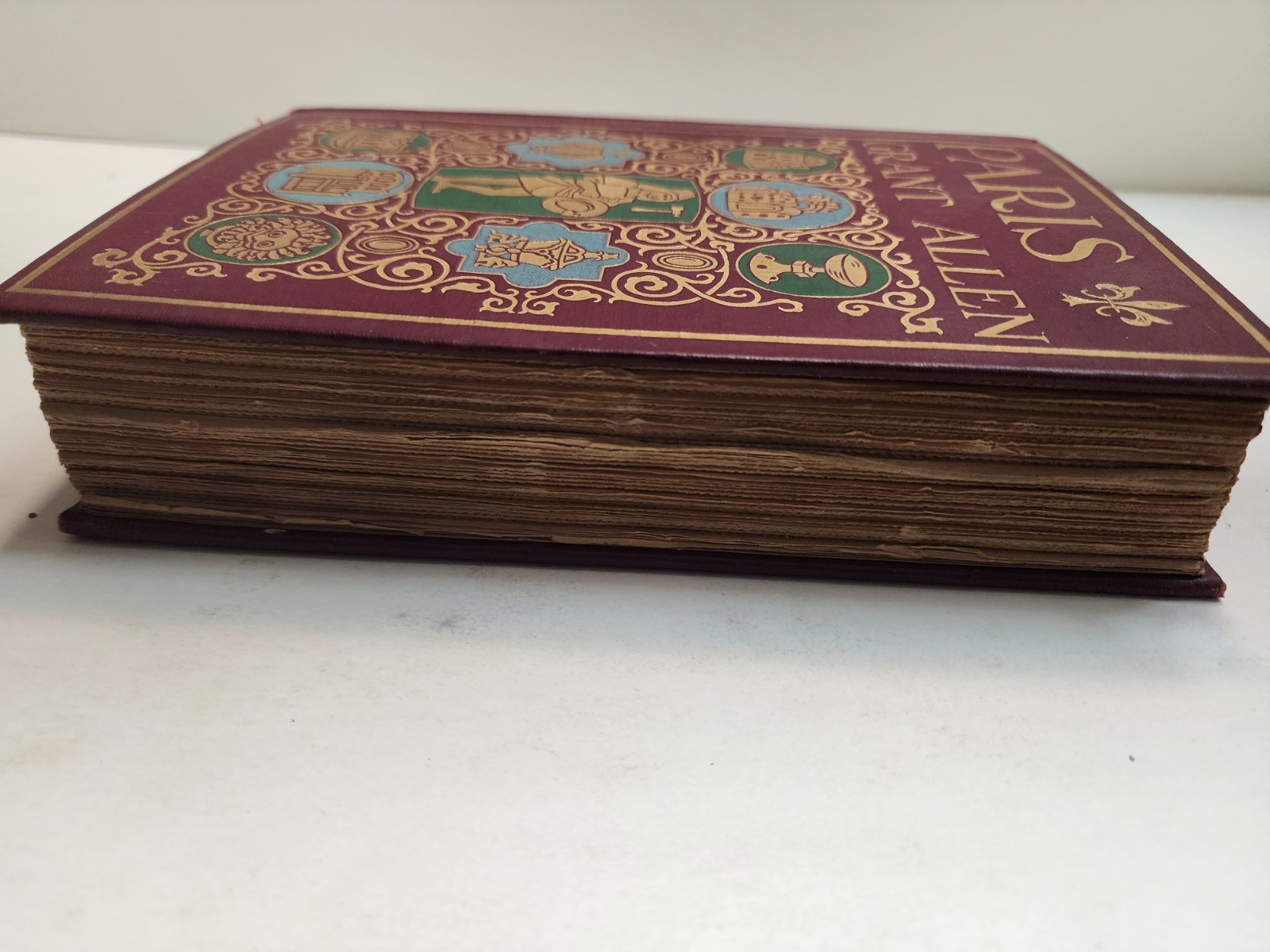 1912 PARIS Grant Allen Antique Illustrated Travel Book Decorative Gilt Cloth HC