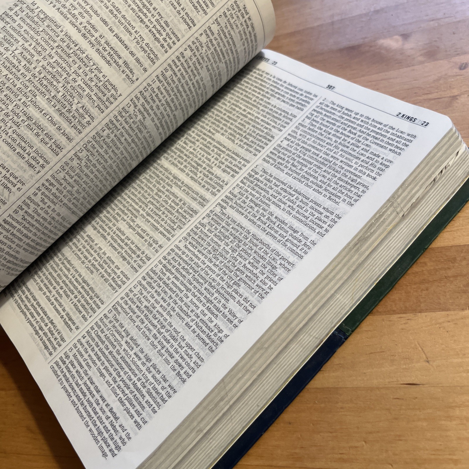 NKJV/RVR60, Bilingual Bible, Leathersoft, 2-Tones Green and Blue / NKJV/RVR6…