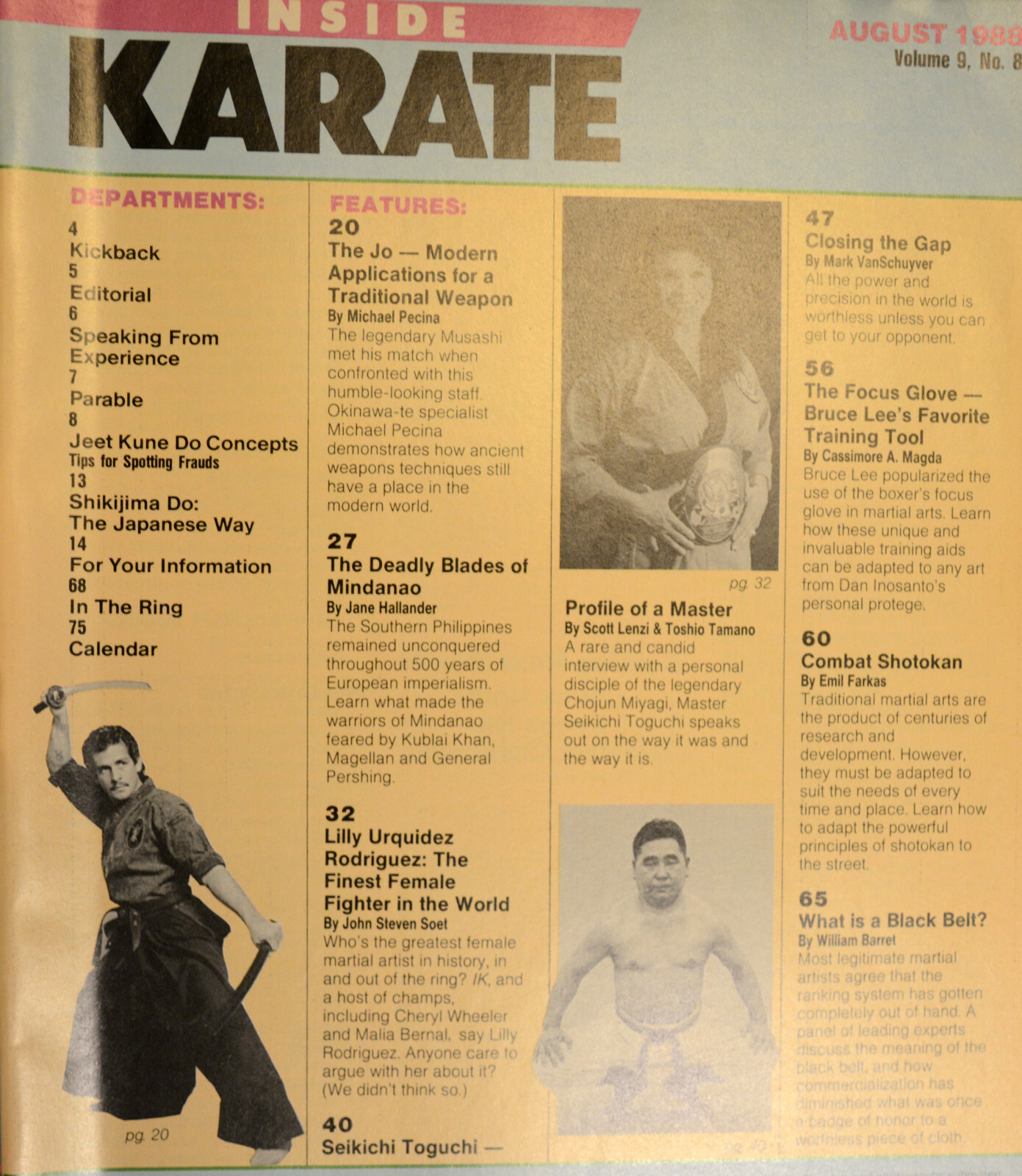 8/88 INSIDE KARATE SEIKICHI TOGUCHI, MICHAEL PECINA, LILLY URQUIDEZ RODRIGUEZ