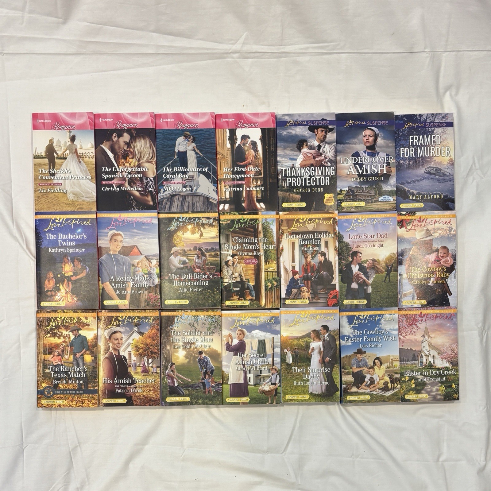 Lot of 21 Harlequin Love Inspired Romance Suspense Paperback Books