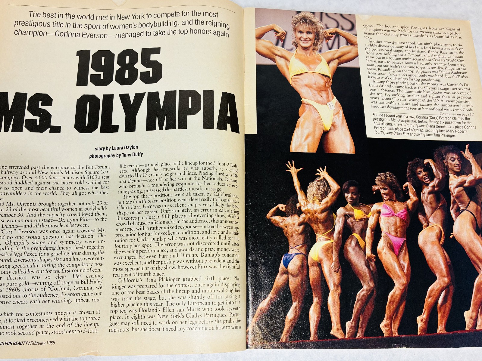 STRENGTH TRAINING FOR BEAUTY female bodybuilding mag, Jan 1986, signed by editor