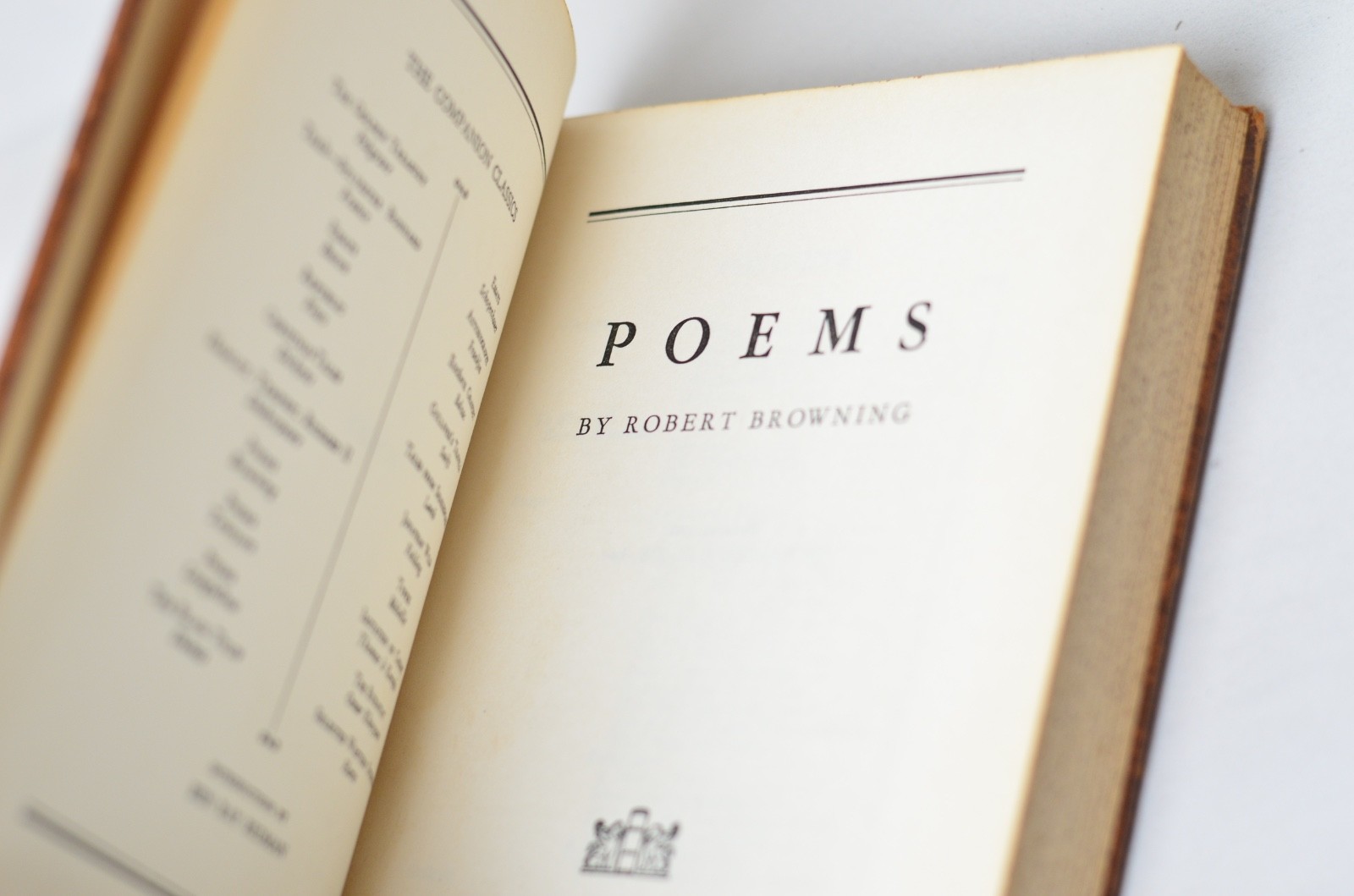 Vintage Faux Tree Calf Leather Bound Poems by Robert Browning 1932 – Imitation