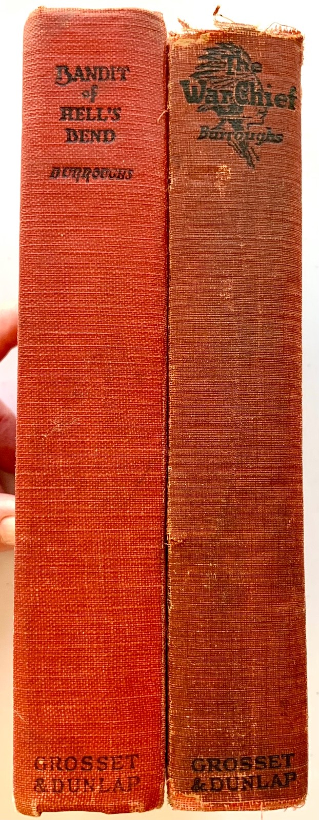Two EDGAR RICE BURROUGHS Western Novels – Grosset & Dunlap 1st reprint editions