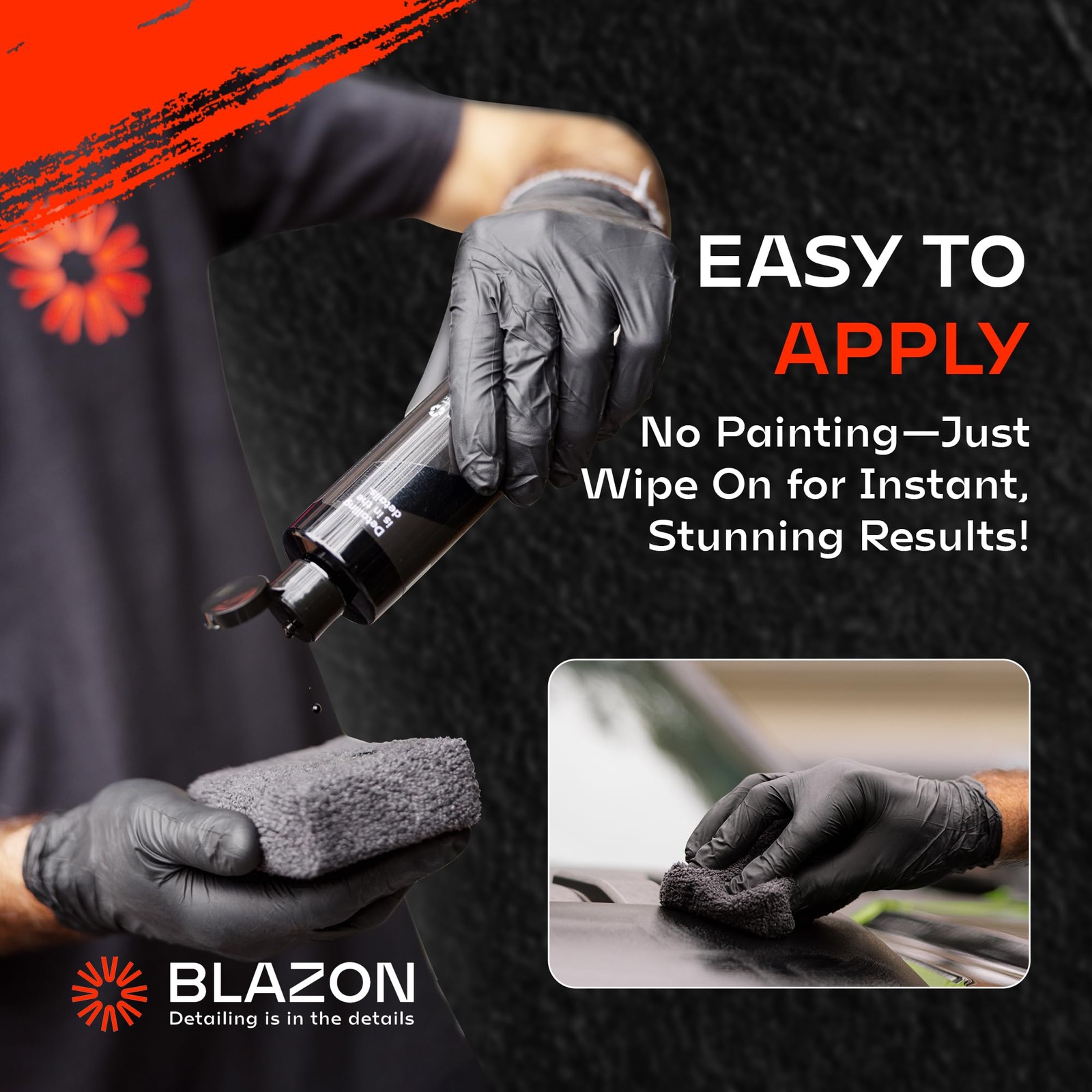 BLAZON Black Trim Restorer 8 oz – Dye-Infused Solution for Car Trim