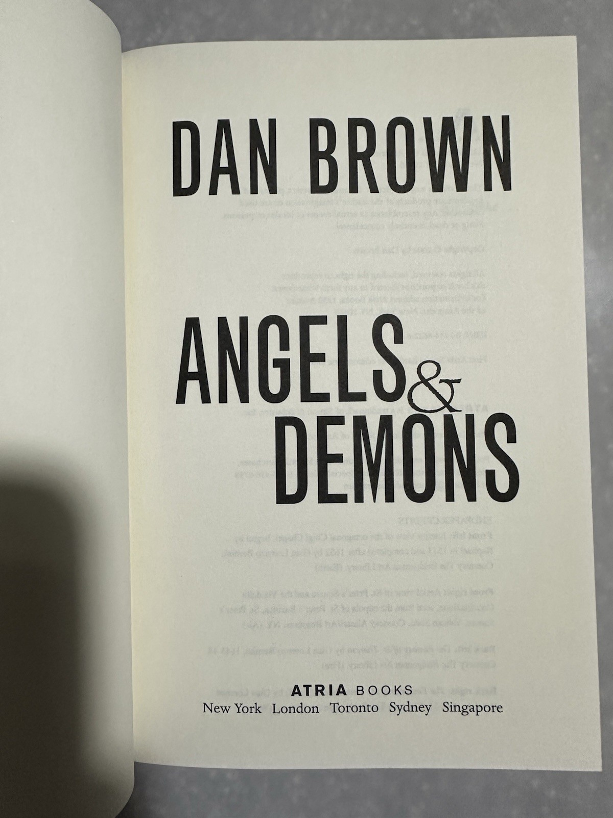 Angels & Demons By Dan Brown Special Edition 1st Atria Hardcover 2003