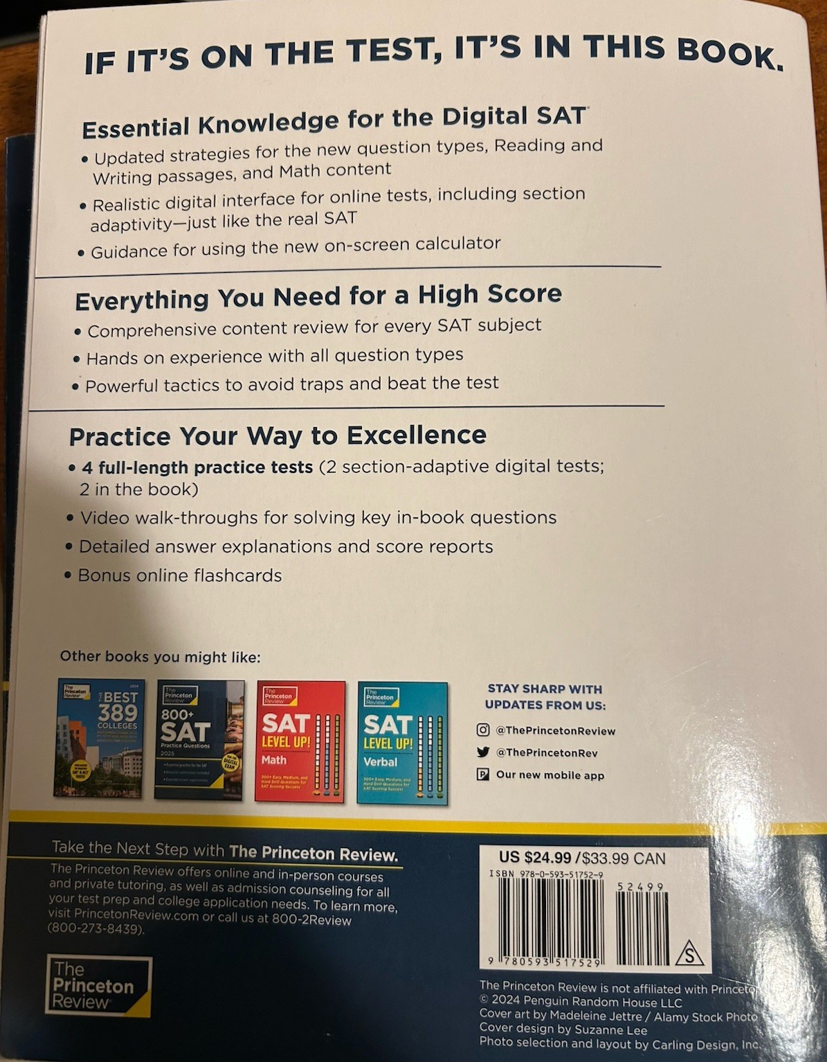 Princeton Review Digital SAT Prep, 2025 – Used with markings