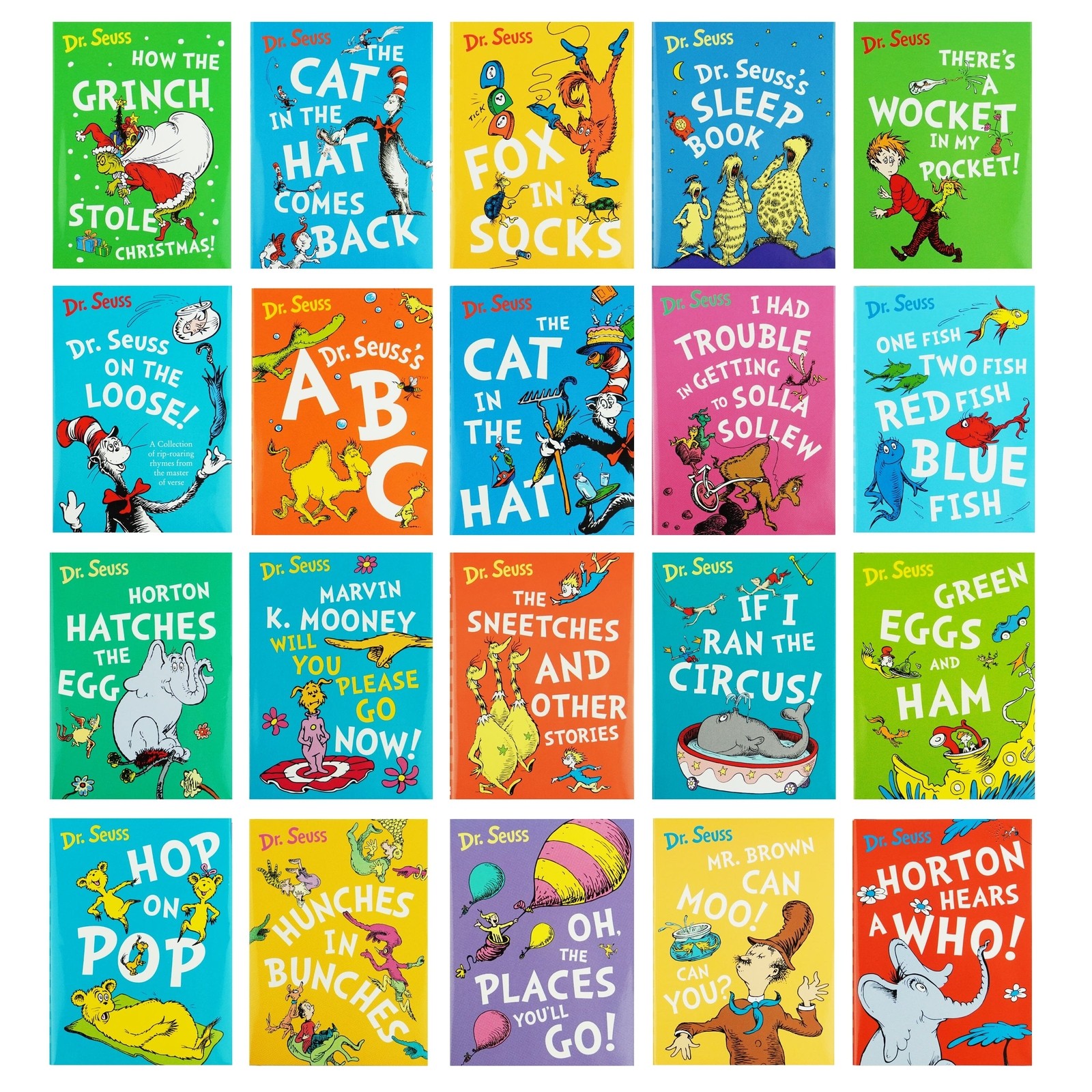 Dr Seuss 20 Book Box Set Hardback Kids Ages 3-7 Classic Collection Gift