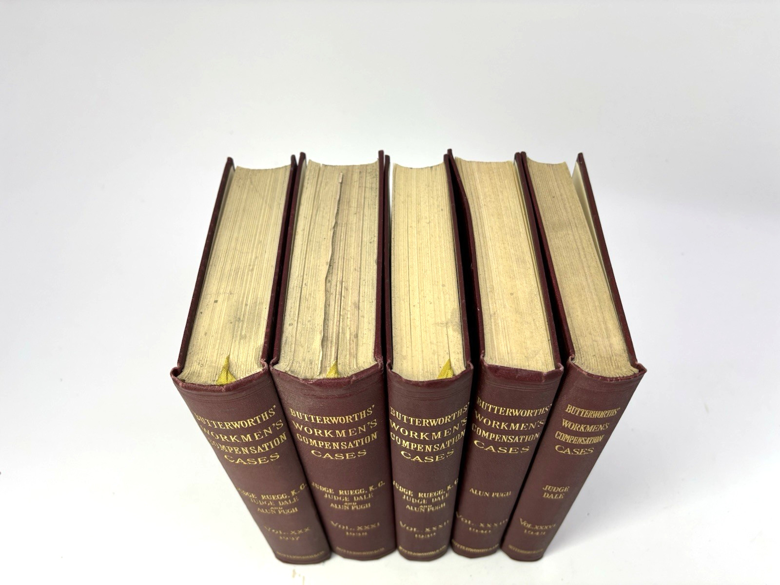 Decorative Collection of Old Law Books. 17.5cm Shelf Space.