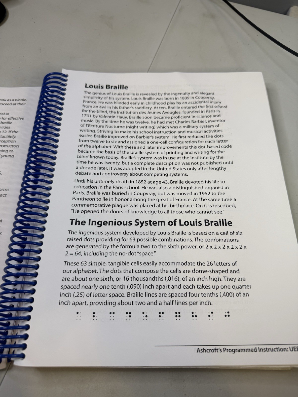Ashcroft’s Programmed Instruction: Unified English Braille- Updated And Revised