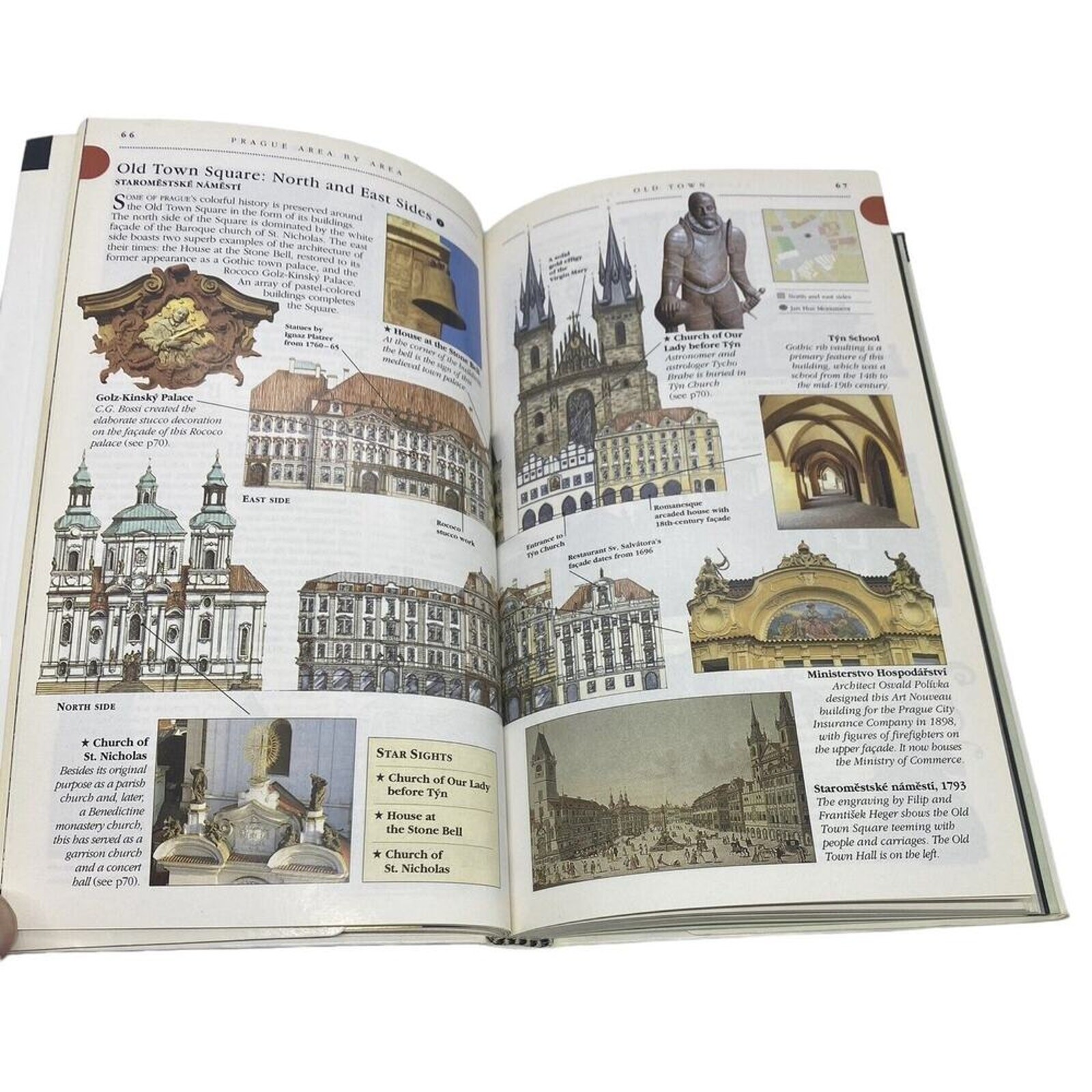Prague: DK Eyewitness Travel Guides 1st American Ed. 1994 Maps Photos 264 Pages
